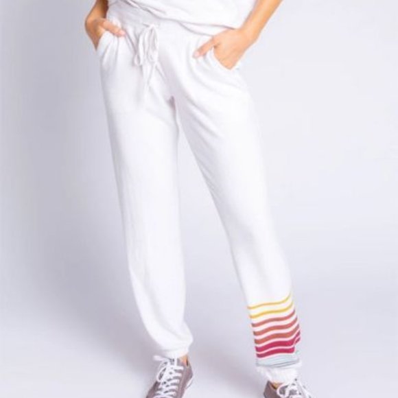 PJ Salvage Flick of a Brush Banded Pant- Blue